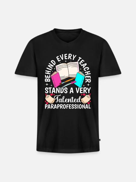 Funny Talented Para Teacher - Men's Premium Organic T-shirt with V-neck - black