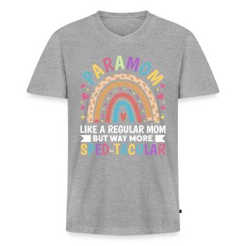Funny Para Teacher Paraprofessional - Men's Premium Organic T-shirt with V-neck - heather grey - Front