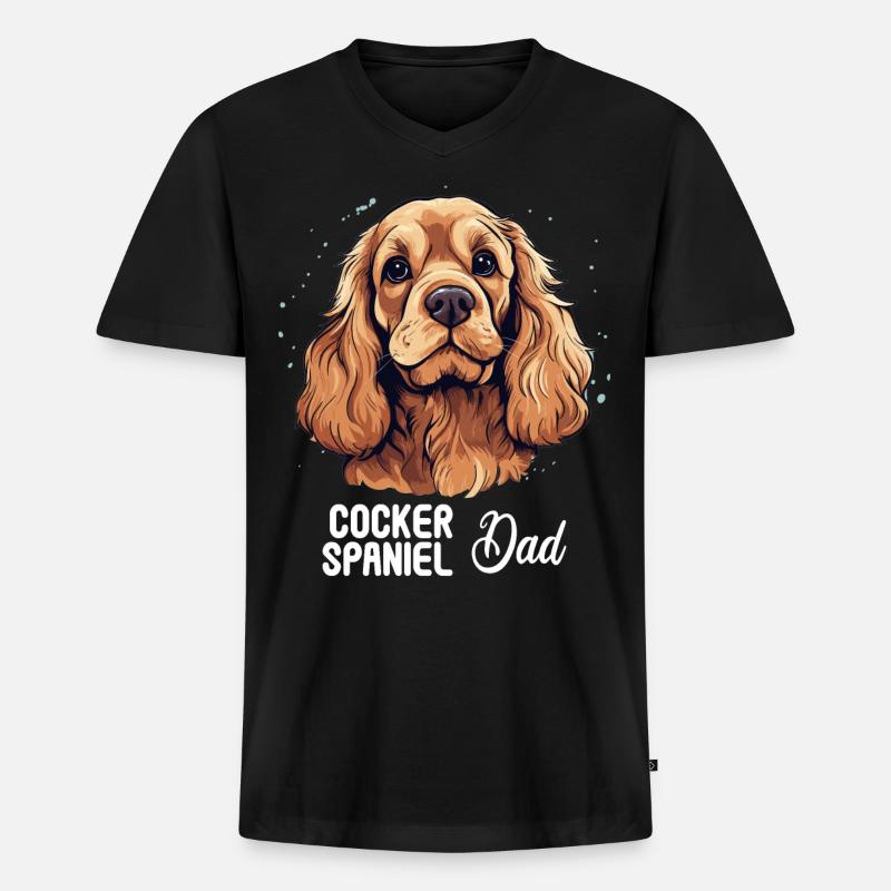 Hund Cocker Spaniel - Männer Premium Bio T-Shirt mit V-Ausschnitt - Schwarz
