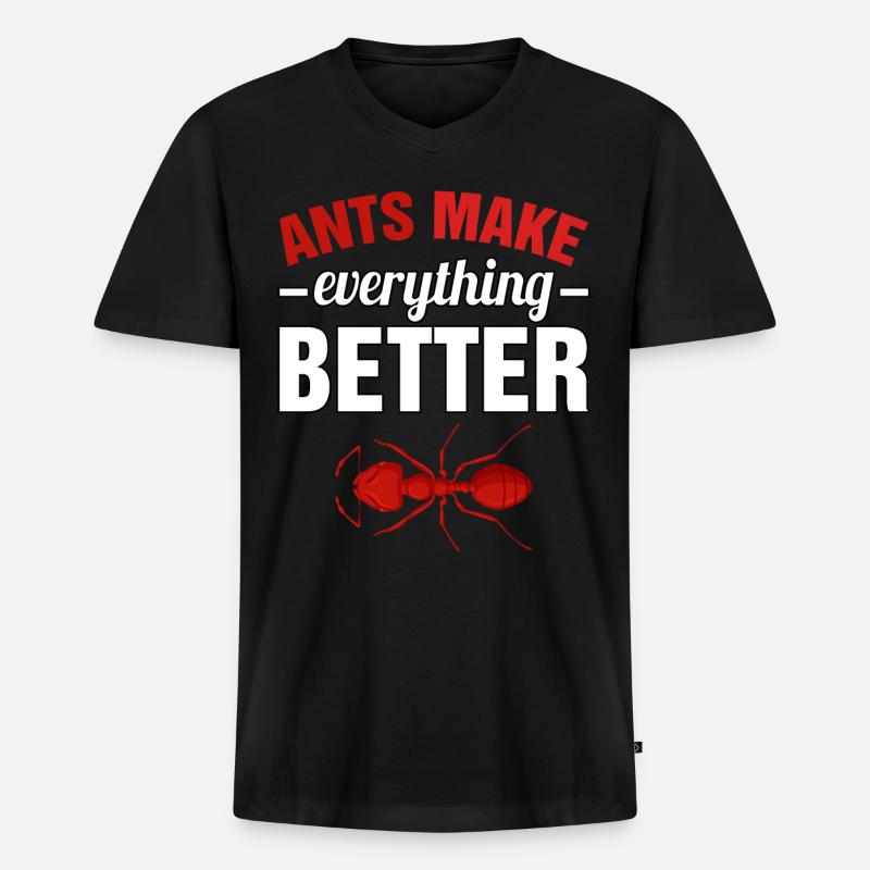 Ants make everything better - Männer Premium Bio T-Shirt mit V-Ausschnitt - Schwarz