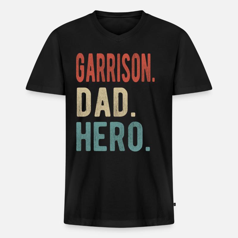 Garnisons-Vater-Held - Männer Premium Bio T-Shirt mit V-Ausschnitt - Schwarz