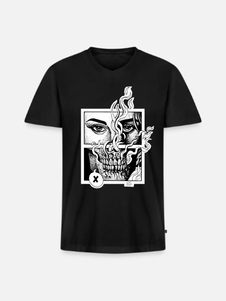 Stranger end - Men's Premium Organic T-shirt with V-neck - black
