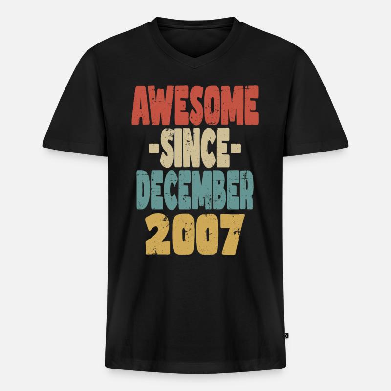 Fantastischer Dezember 2007 - Männer Premium Bio T-Shirt mit V-Ausschnitt - Schwarz