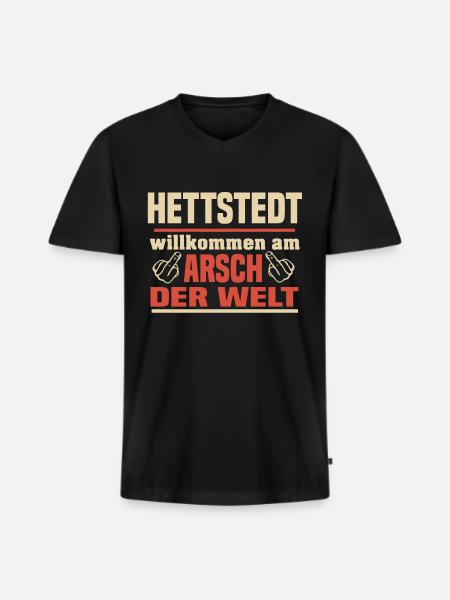 Hettstedt - Männer Premium Bio T-Shirt mit V-Ausschnitt - Schwarz