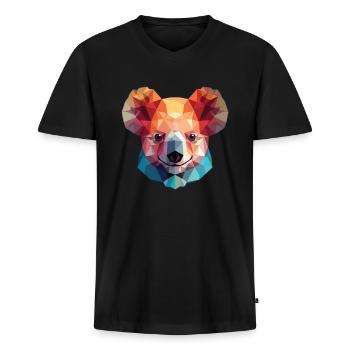 Koala buntes Aquarell Tier Haustier Illustration - Männer Premium Bio T-Shirt mit V-Ausschnitt - Schwarz - Vorne - Nico (187cm)