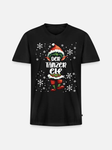 Weihnachtsoutfit Tänzer Wichtel - Männer Premium Bio T-Shirt mit V-Ausschnitt - Schwarz