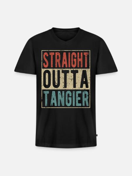Straight outta Tangier - Men's Premium Organic T-shirt with V-neck - black