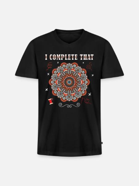 Cross-titching je complète ceci - T-shirt encolure en V Premium bio Homme - noir