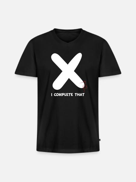 Cross-titching je complète ceci - T-shirt encolure en V Premium bio Homme - noir