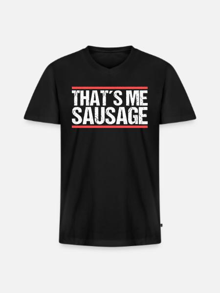 C’est ma saucisse. Danglais - T-shirt encolure en V Premium bio Homme - noir