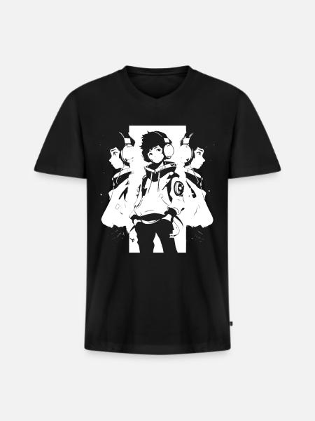 Shibuya's cool Cyberpunk Style Anime Boy Otaku - Men's Premium Organic T-shirt with V-neck - black