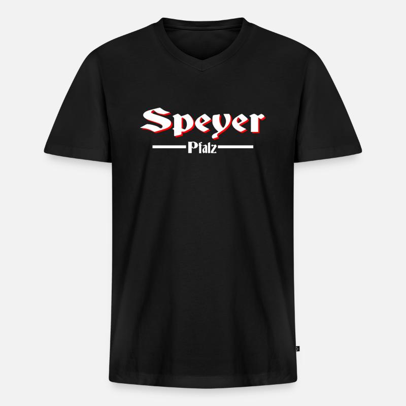 Speyer - Männer Premium Bio T-Shirt mit V-Ausschnitt - Schwarz