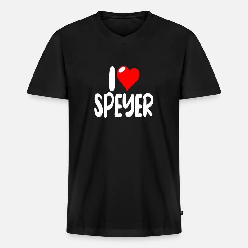 Speyer - Männer Premium Bio T-Shirt mit V-Ausschnitt - Schwarz