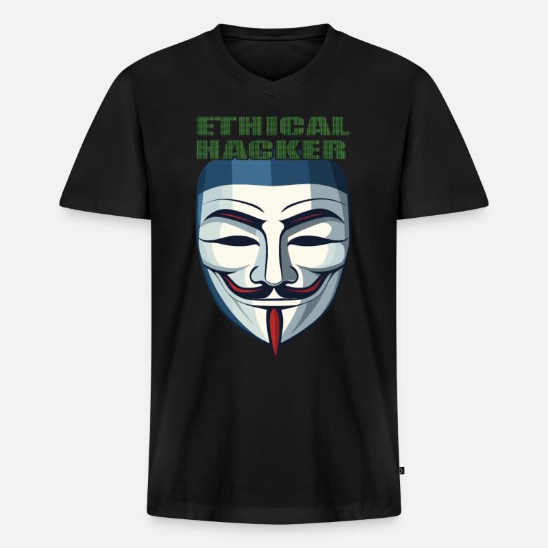 Ethischer Hacking -Analyst Ethische - Männer Premium Bio T-Shirt mit V-Ausschnitt - Schwarz