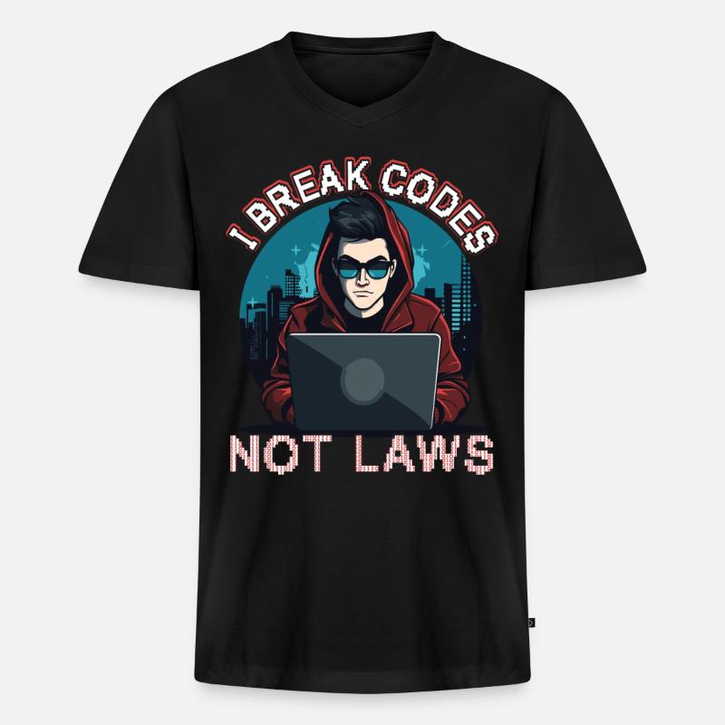 Ethischer Hacking -Analyst Ethische - Männer Premium Bio T-Shirt mit V-Ausschnitt - Schwarz