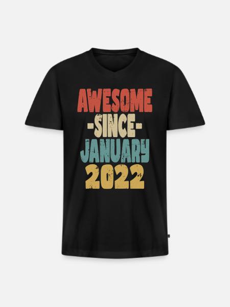Awesome January 2022 - Men's Premium Organic T-shirt with V-neck - black