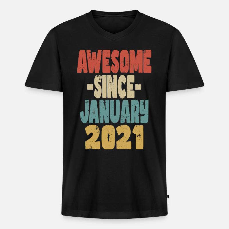 Fantastischer Januar 2021 - Männer Premium Bio T-Shirt mit V-Ausschnitt - Schwarz