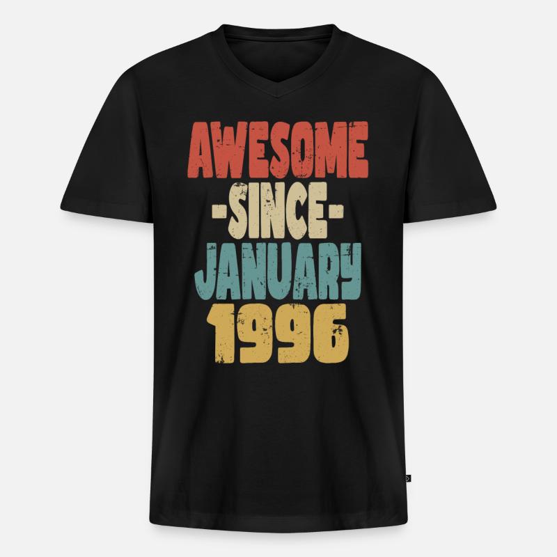 Fantastischer Januar 1996 - Männer Premium Bio T-Shirt mit V-Ausschnitt - Schwarz