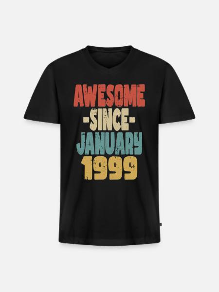 Fantastischer Januar 1999 - Männer Premium Bio T-Shirt mit V-Ausschnitt - Schwarz