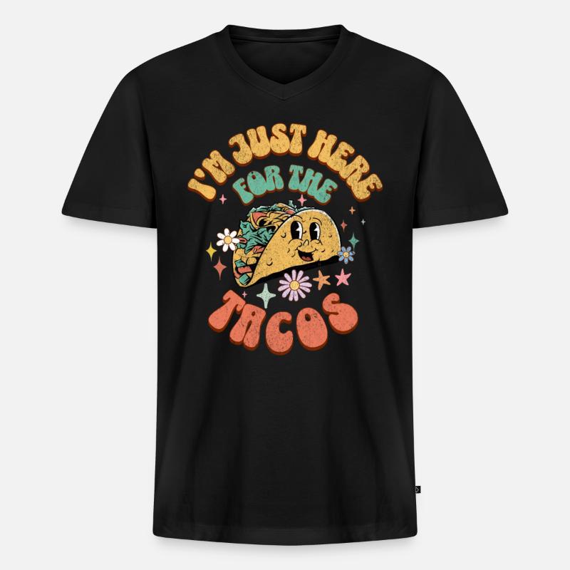 Taco - Männer Premium Bio T-Shirt mit V-Ausschnitt - Schwarz