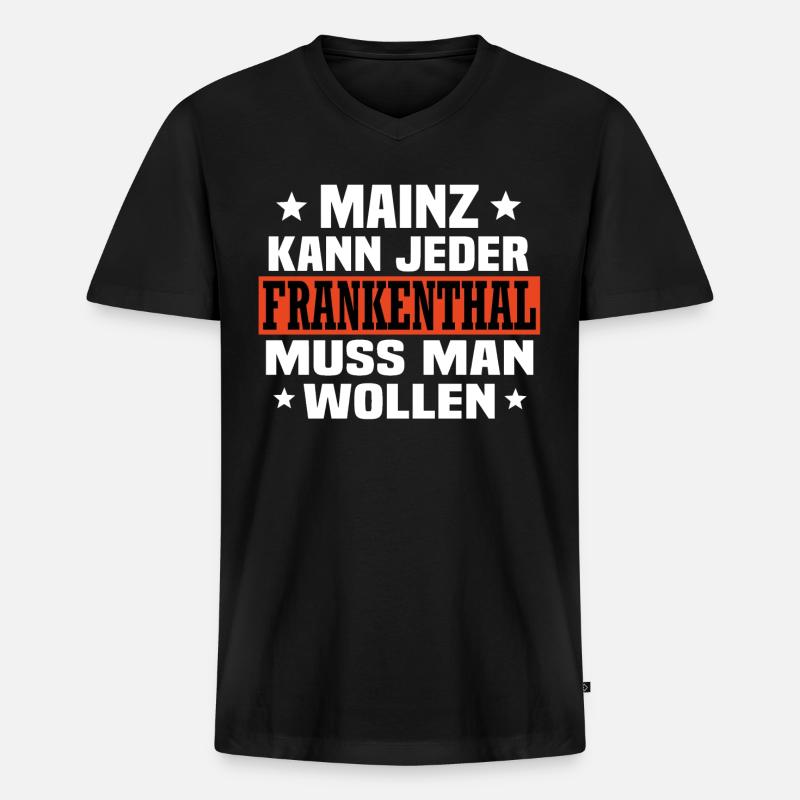 Frankenthal - Männer Premium Bio T-Shirt mit V-Ausschnitt - Schwarz