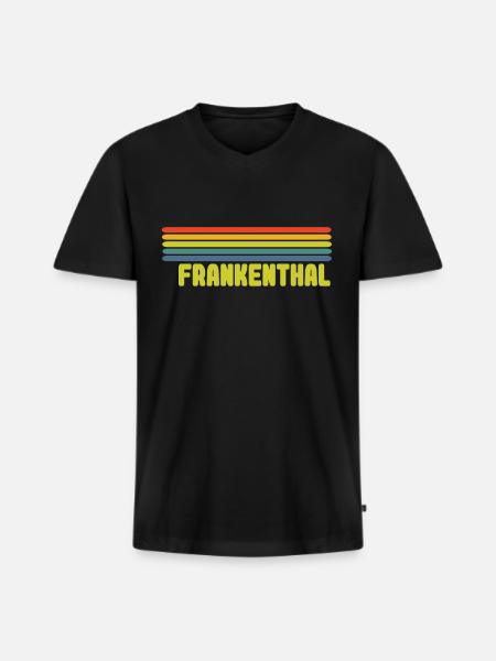 Frankenthal - Männer Premium Bio T-Shirt mit V-Ausschnitt - Schwarz
