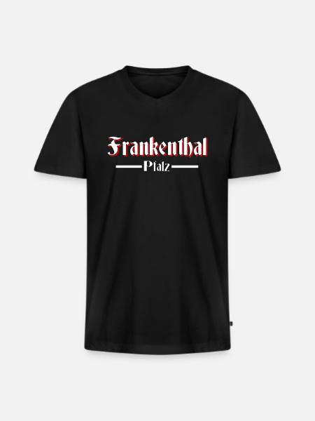 Frankenthal - Männer Premium Bio T-Shirt mit V-Ausschnitt - Schwarz