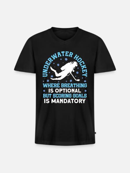 Underwater hockey goal goals are mandatory - Men's Premium Organic T-shirt with V-neck - black