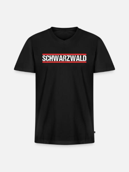 Schwarzwald - Männer Premium Bio T-Shirt mit V-Ausschnitt - Schwarz