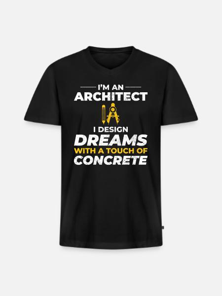 Architect Dreams Concrete Design Construction - Men's Premium Organic T-shirt with V-neck - black