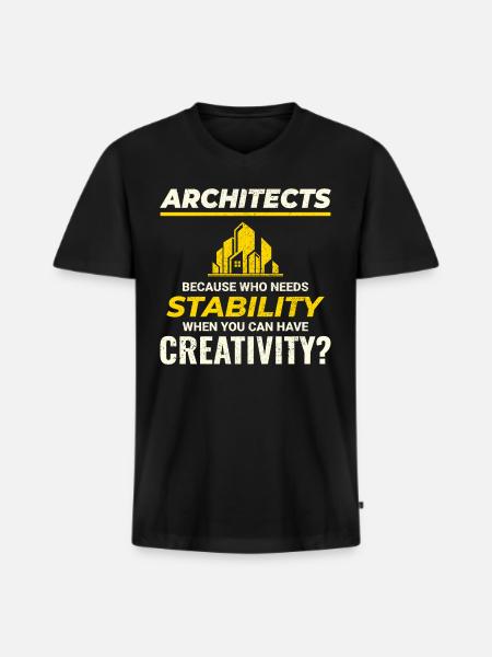 🏰 Architects: Embrace Creativity over Stability! - Men's Premium Organic T-shirt with V-neck - black
