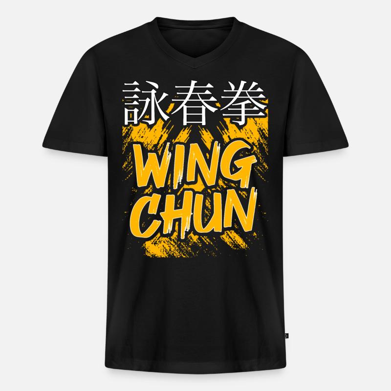 Wing Chun - Männer Premium Bio T-Shirt mit V-Ausschnitt - Schwarz