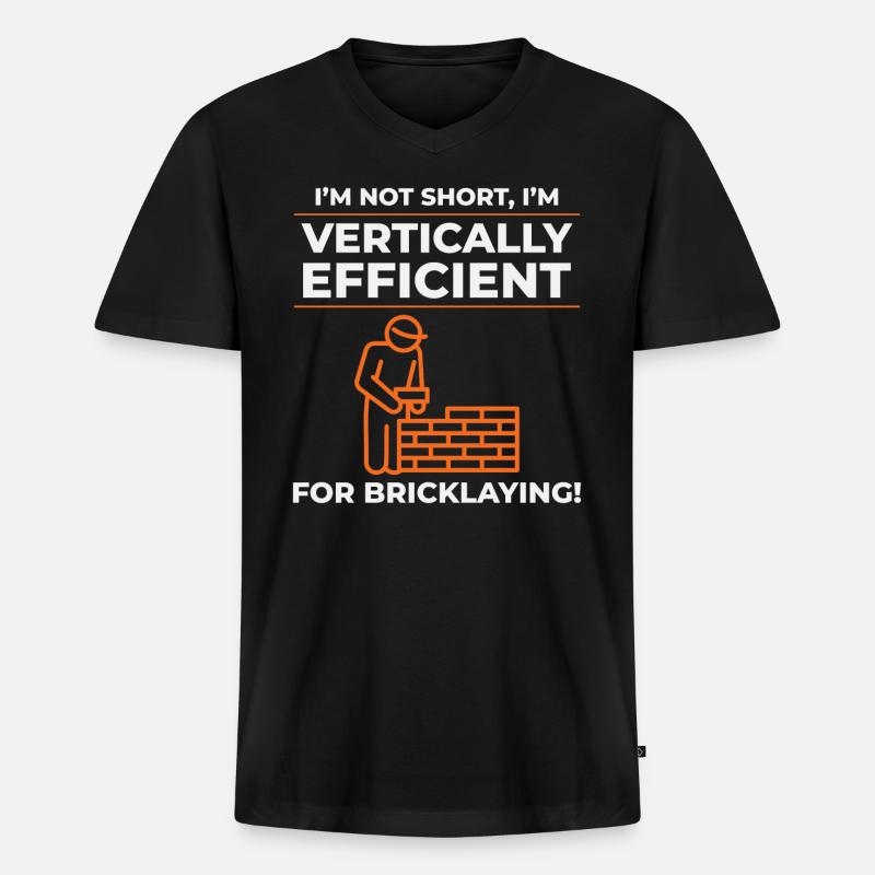 Bricklayer Bricklaying Vertical Efficiency Job - Men's Premium Organic T-shirt with V-neck - black