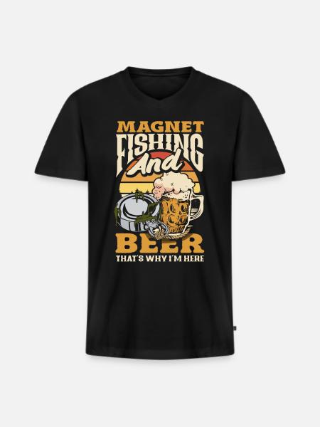Magnetfischen Detektion Schatzsuche - Männer Premium Bio T-Shirt mit V-Ausschnitt - Schwarz