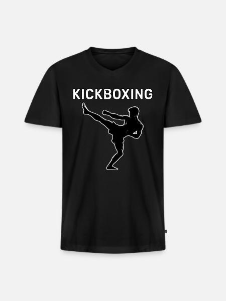 Kickboxing FIghter Kickboxer - Men's Premium Organic T-shirt with V-neck - black