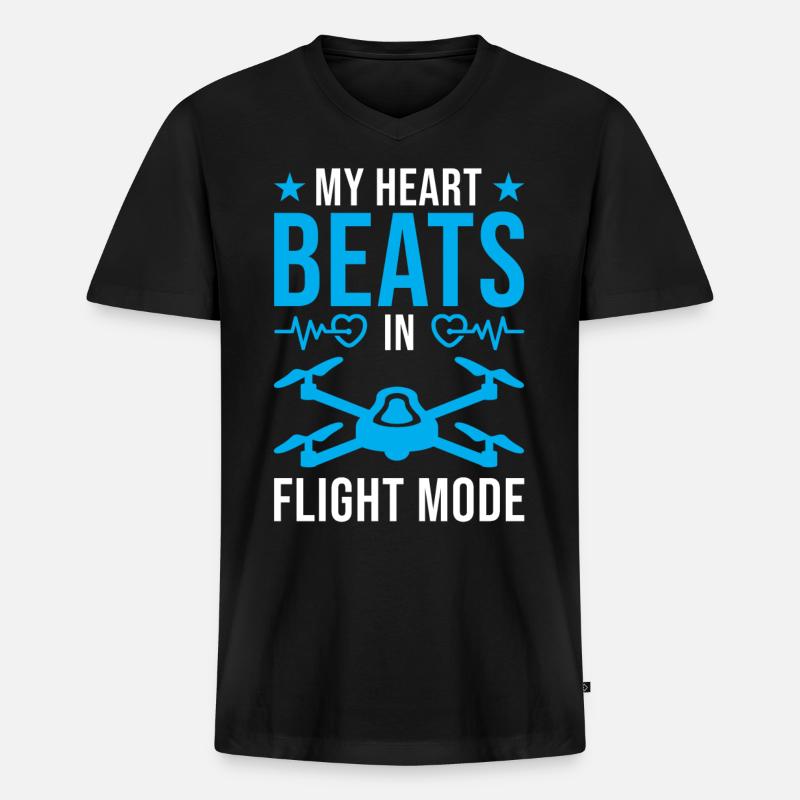 Drohnenpiloten-Design-Flugmodus - Männer Premium Bio T-Shirt mit V-Ausschnitt - Schwarz