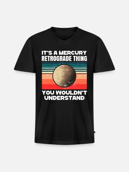 Retrograde planets Mercury retrograde - Men's Premium Organic T-shirt with V-neck - black