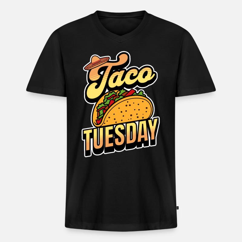 Taco - Männer Premium Bio T-Shirt mit V-Ausschnitt - Schwarz