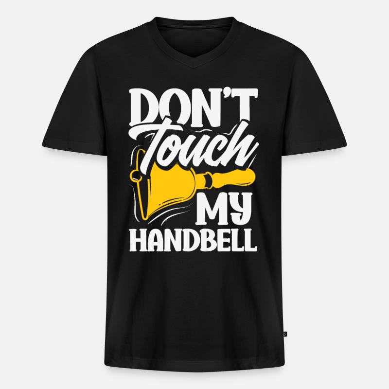 Chormusikinstrument Handglocke - Männer Premium Bio T-Shirt mit V-Ausschnitt - Schwarz