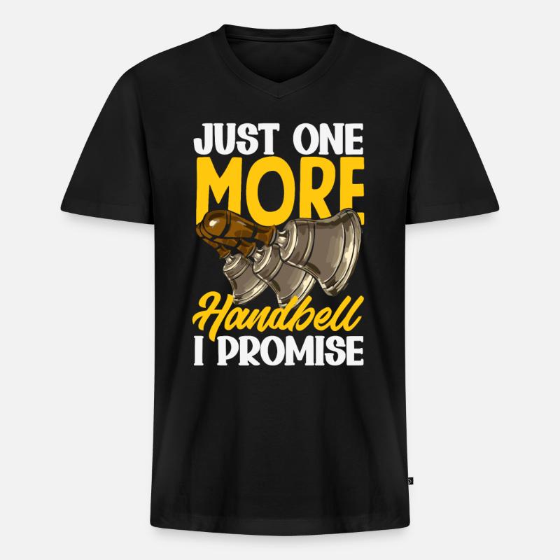 Chormusikinstrument Handglocke - Männer Premium Bio T-Shirt mit V-Ausschnitt - Schwarz