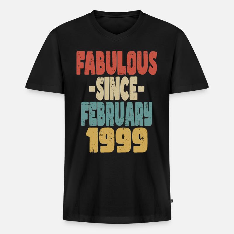 Fabelhafter Februar 1999 - Männer Premium Bio T-Shirt mit V-Ausschnitt - Schwarz