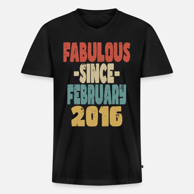 Fabelhafter Februar 2016 - Männer Premium Bio T-Shirt mit V-Ausschnitt - Schwarz