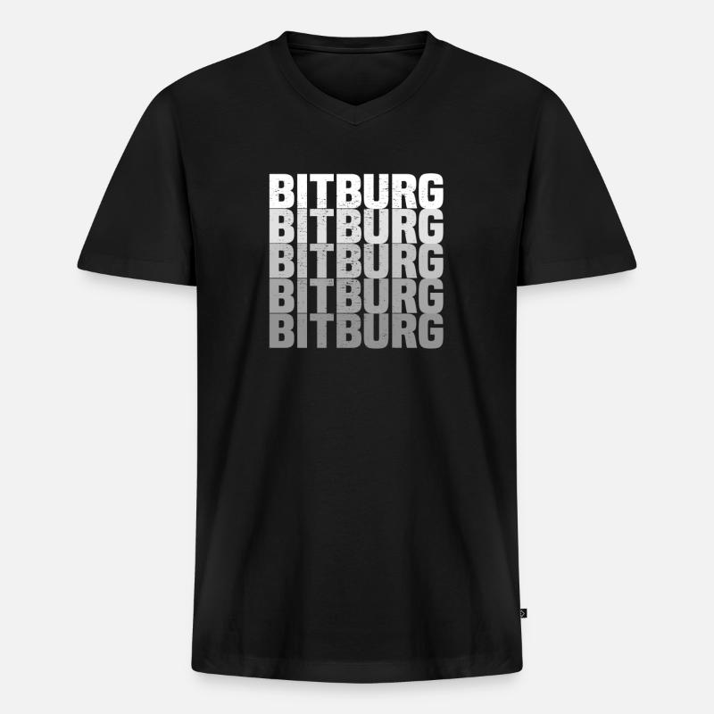 Bitburg - Männer Premium Bio T-Shirt mit V-Ausschnitt - Schwarz