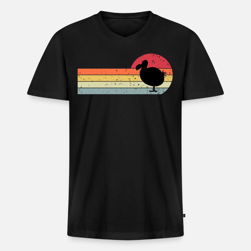 Dodo - Männer Premium Bio T-Shirt mit V-Ausschnitt - Schwarz
