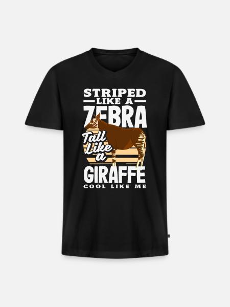 Funny zookeeper okapi lover - Men's Premium Organic T-shirt with V-neck - black