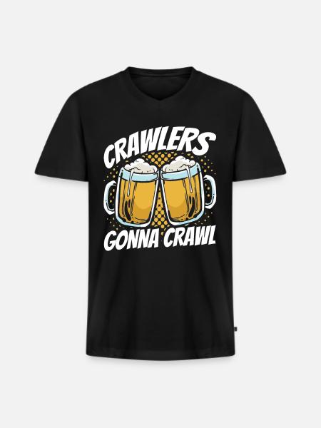 Crawled Pub Crawl Alcohol Drinking - Männer Premium Bio T-Shirt mit V-Ausschnitt - Schwarz