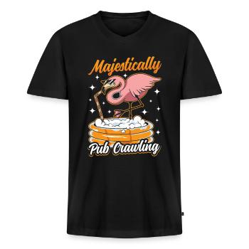 Crawled Pub Crawl Alcohol Drinking - Männer Premium Bio T-Shirt mit V-Ausschnitt - Schwarz - Vorne - Nico (187cm)