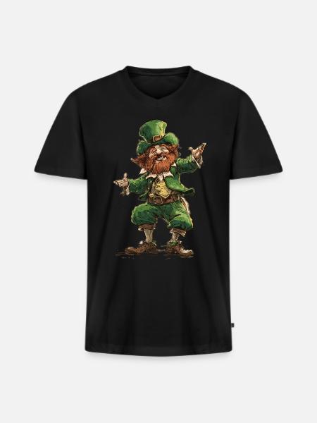 Irischer Tanz Feis Kleeblatt Festival - Männer Premium Bio T-Shirt mit V-Ausschnitt - Schwarz
