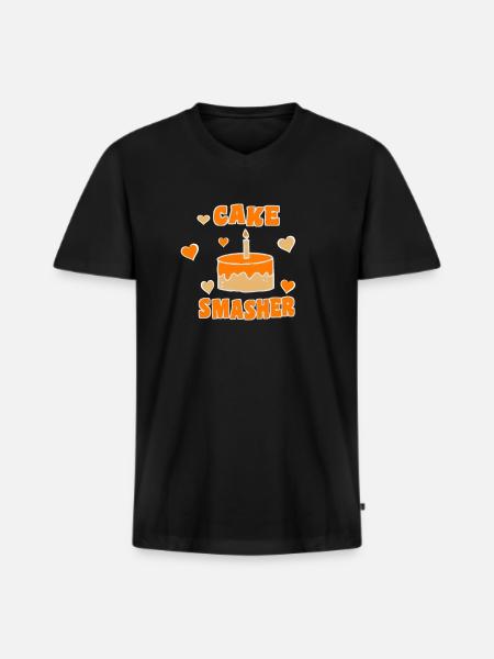 Cake Smasher - Männer Premium Bio T-Shirt mit V-Ausschnitt - Schwarz