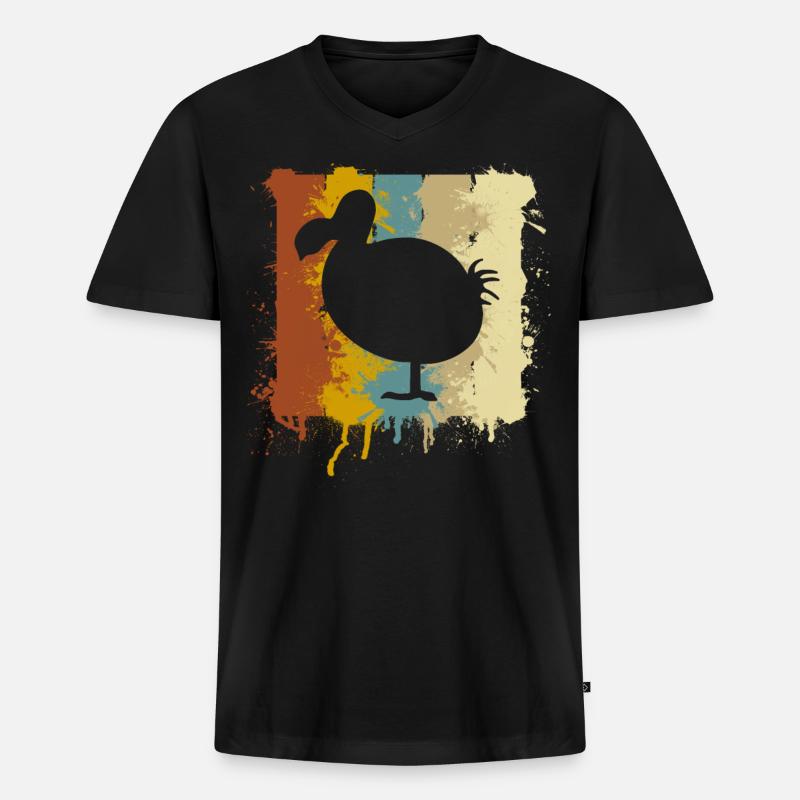 Dodo - Männer Premium Bio T-Shirt mit V-Ausschnitt - Schwarz